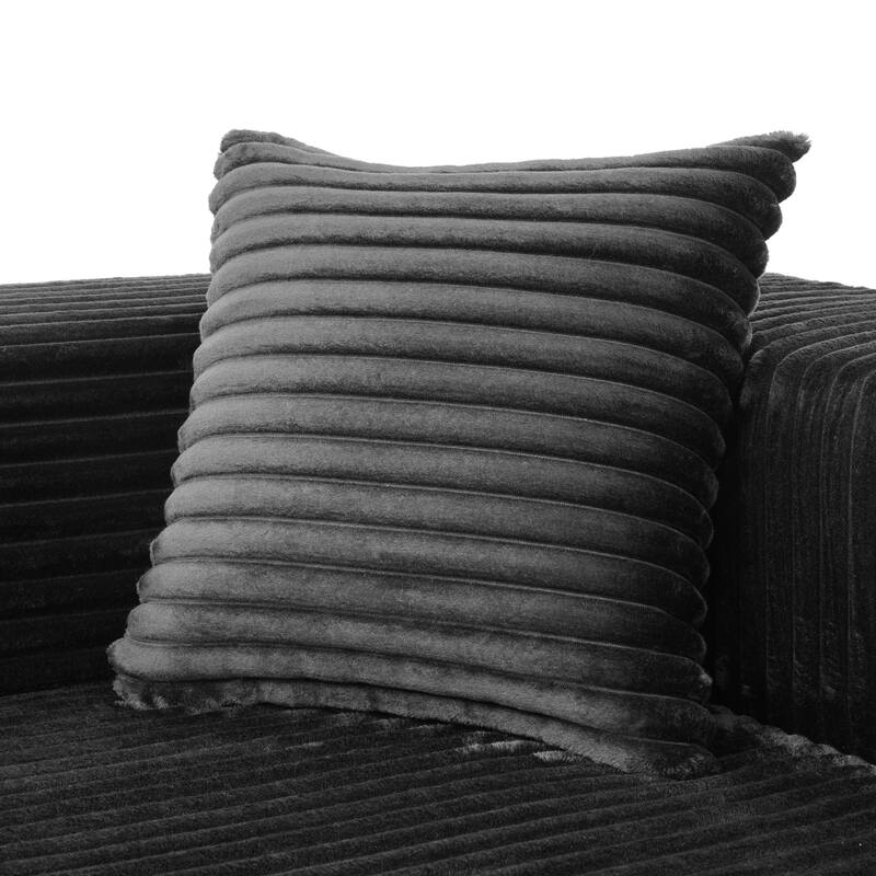 105.11" L-Shaped Chenille Sectional Sofa with All-Foam Structure, 6 Pillows and Space-Saving Design (Left Chaise)
