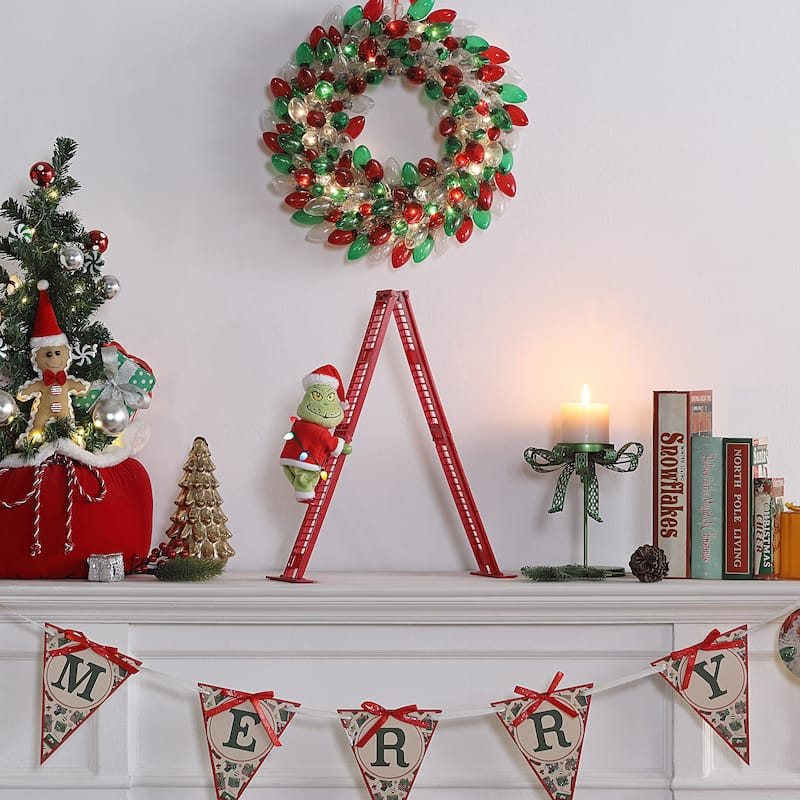 17 in. Animated Ladder Climbing Grinch