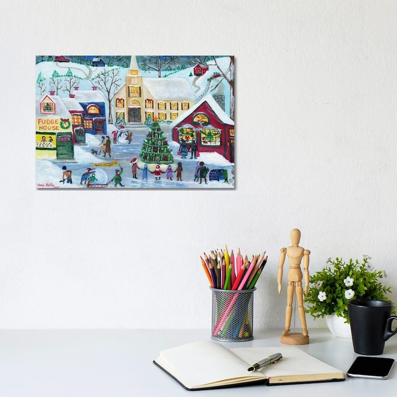 iCanvas "Christmas Holiday Shopping Village" by Cheryl Bartley Canvas Print - 8x12x0.75