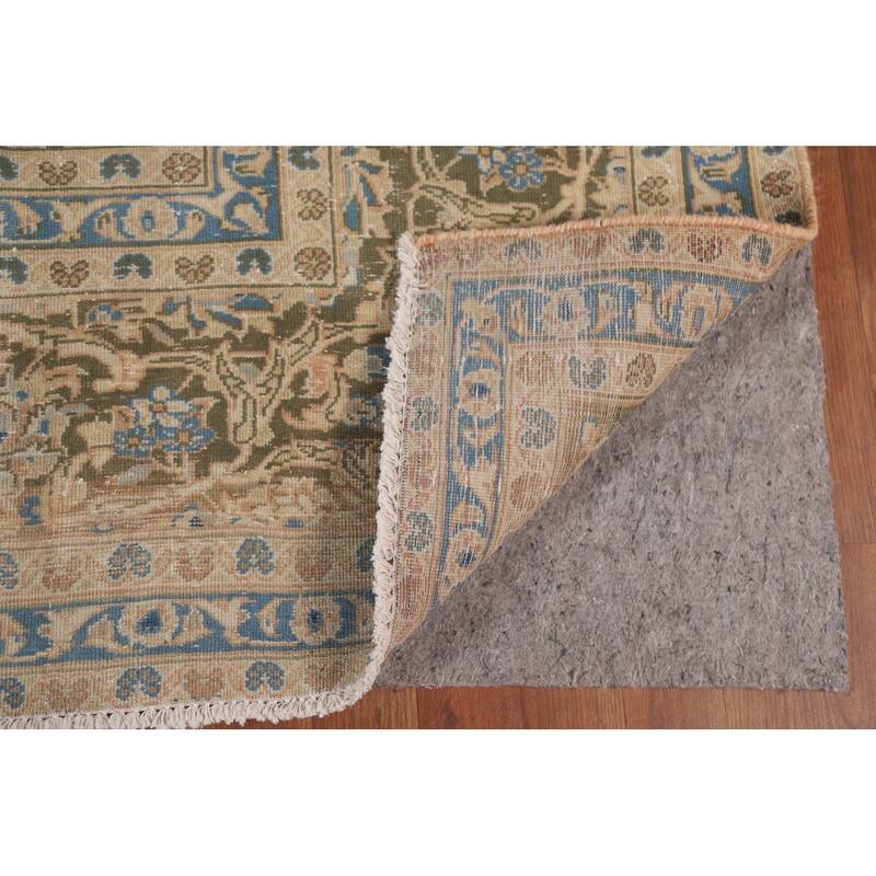 Hand Knotted Oriental 100% Wool Carpet Traditional Floral Oranges & Rust Mashad Area Rug - 13' 2'' X 9' 6''