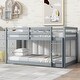 preview thumbnail 80 of 95, Low Loft Bed with Ladder, Solid Rubber Wooden Bed Frame for Multi Children, Floor Bed - Available with or without Slats Grey with Slats Floor - Twin