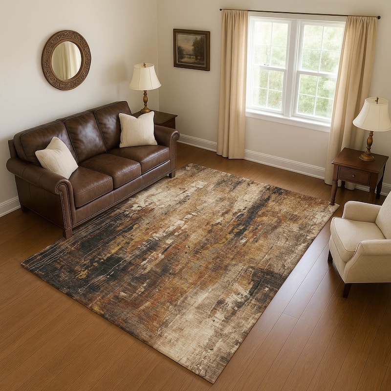 Premium Washable Super Soft Abstract Ombre Mayfield Rug - Taupe - 10' x 14'