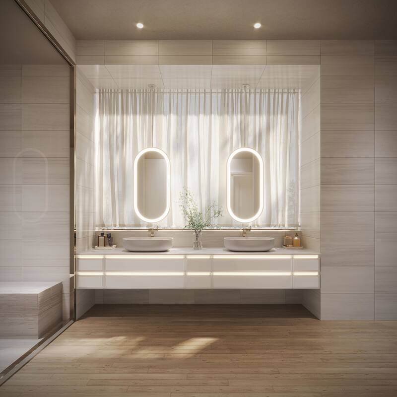 Robern YM2040SPPFN3H Sculpt 19-1/4"W x 39-3/8"H Pill Flat Metal Framed