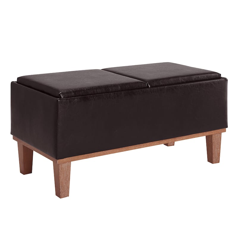 Convenience Concepts Designs4Comfort Brentwood Storage Ottoman with Reversible Trays