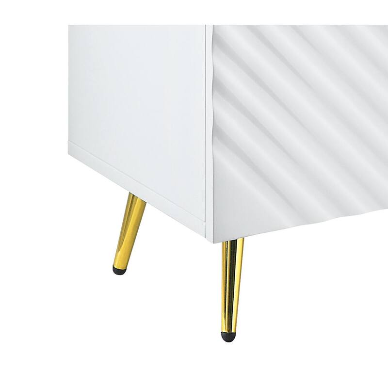 Gaines White High Gloss Finish Accent Cabinet