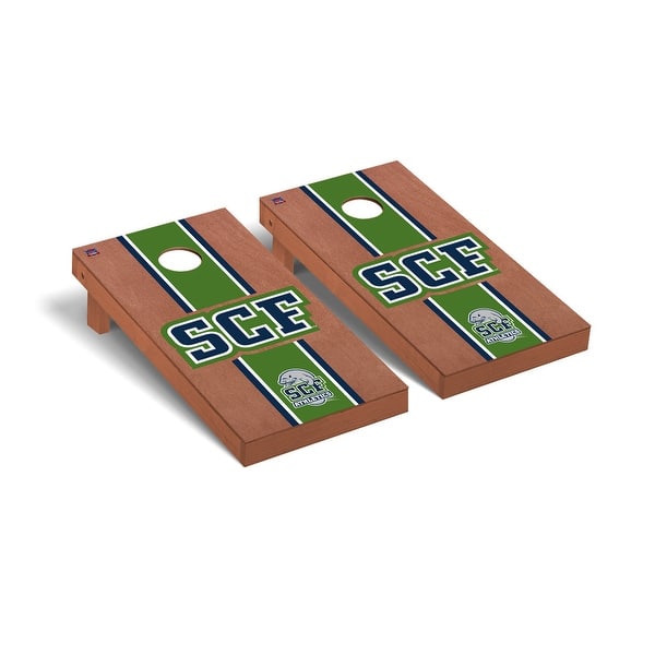 slide 2 of 5, State College of Florida Manatees Rosewood Cornhole Board Set