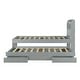 preview thumbnail 5 of 7, Twin XL Size Platform Bed with LED Headboard, Storage Bed with Charging Station, Trundle and 2 Drawers, Subdued Gray