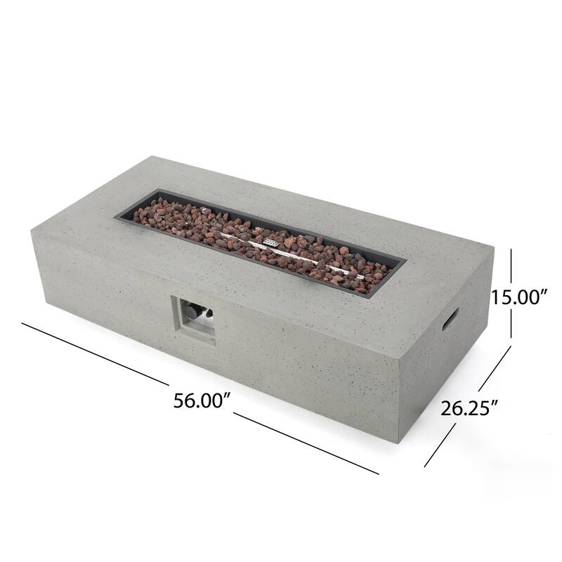 Oana Outdoor 12-Piece U-Shaped Acacia Wood Sectional Sofa Set with Fire Pit by Christopher Knight Home