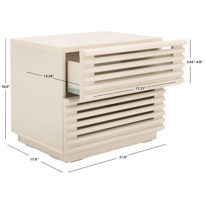 SAFAVIEH Home Averi 2 Drawer Nightstand - White Washed