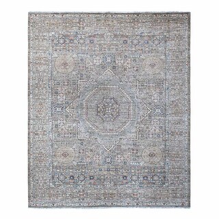 Shahbanu Rugs Moonquake Gray Pure Wool Aryana Collection Hand Knotted ...