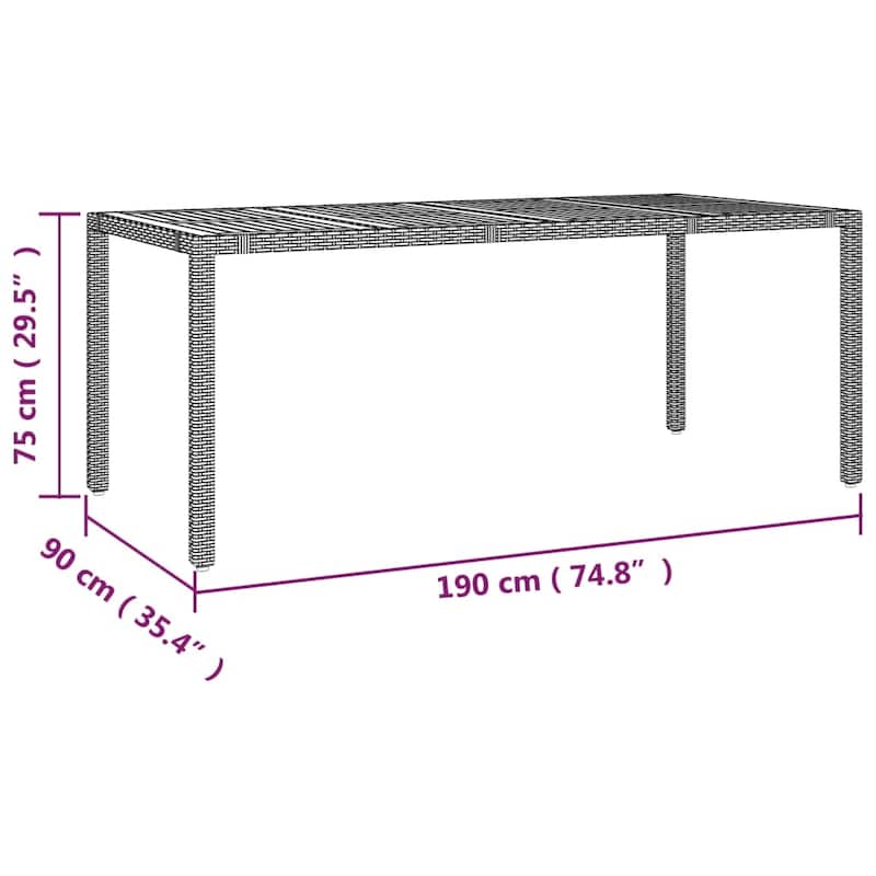 vidaXL Patio Bistro Set with Cushions Outdoor Garden Furniture Poly Rattan - 31.5 x 74.8 x 29.5