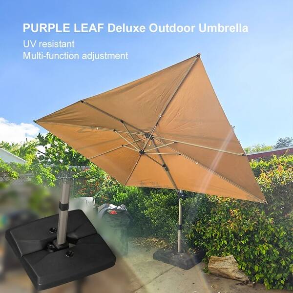 gold patio umbrella Jazz Age Wooden Tassel Fringe 6ft Tilt JZ6-01 Enjoy affordable luxury with the premium PURPLE LEAF cantilever patio umbrella PURPLE LEAF Elegant Champagne-Gold Patio