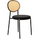 preview thumbnail 31 of 92, Leisuremod Euston Modern Velvet/Leather Dining Chair - Minimalist Wicker Back Accent Chair for Home Living Room & Kitchen