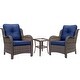 preview thumbnail 60 of 91, Outdoor Patio Furniture Set Brown Wicker Patio Conversation Seating Sets