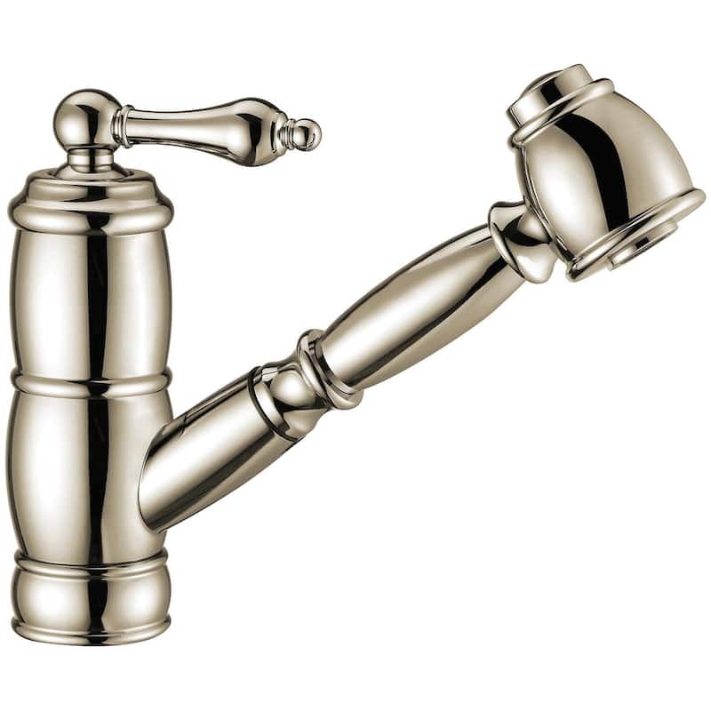 Whitehaus Vintage III Plus 1.5 GPM Single Hole Pull Out Kitchen Sink - Polished Nickel