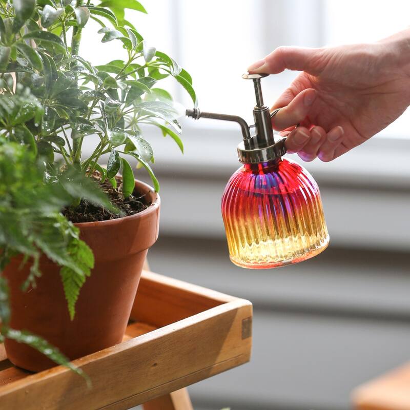 Iridescent Ombre Glass Plant Mister, Red