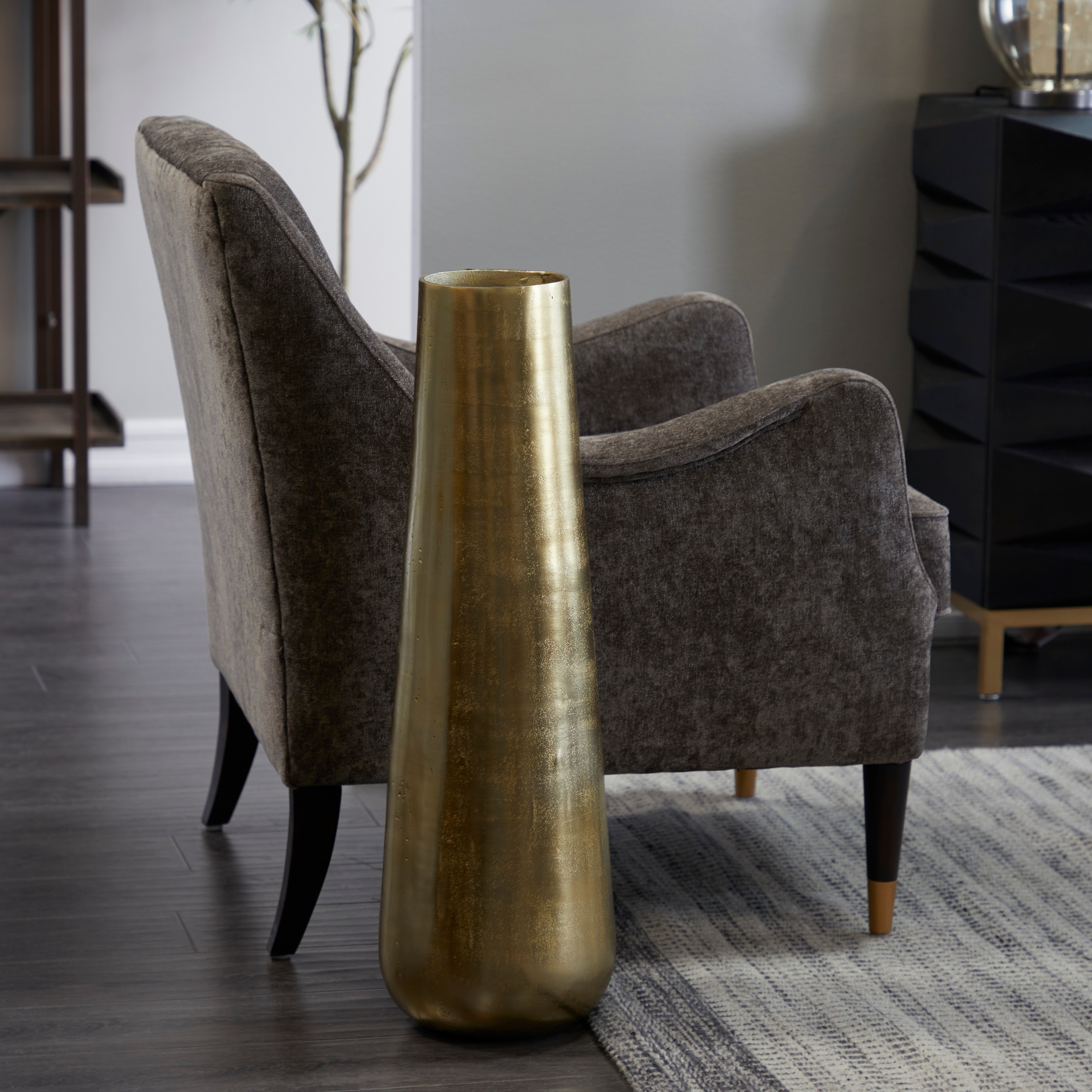 Poloshed Aluminum Metal Contemporary Vase - Gold or Silver