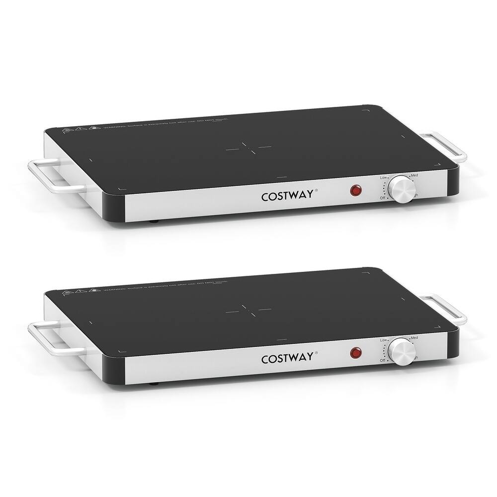 Costway 1/2/3/4PCS 16" x 12" Electric Warming Tray Tempered Glass Food