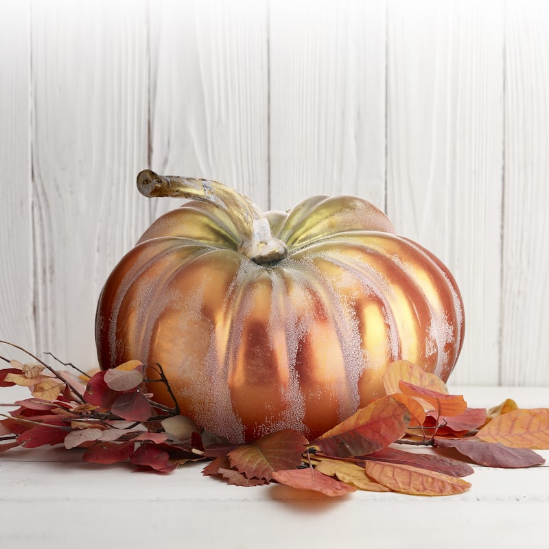9" Autumn Pumpkin - strofoam:90% plastic:10%