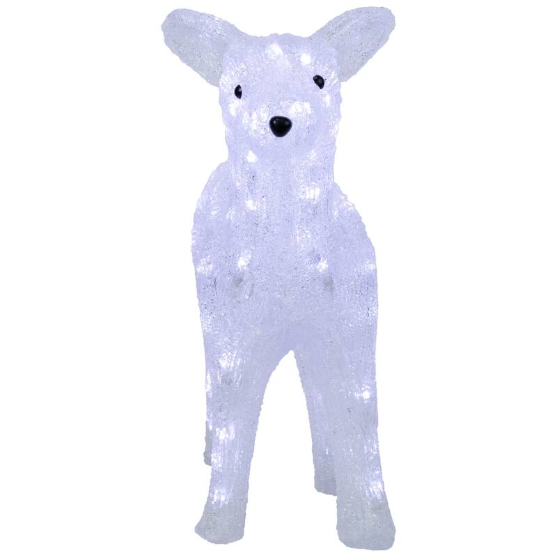 18" Lighted Acrylic Baby Reindeer Christmas Outdoor Decoration - Clear