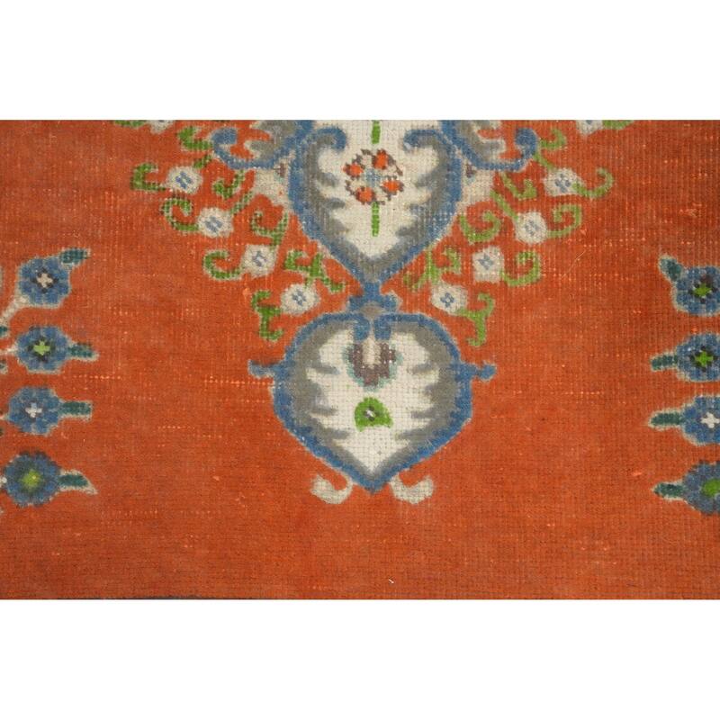 Hand Knotted Oriental 100% Wool Carpet Traditional Medallion Oranges & Rust Tabriz Area Rug - 6' 3'' X 4' 10''