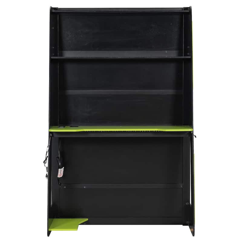 Full Size Gaming Loft Bed Esports-Inspired Bed with Desk Shelves and Charging Station for Gaming Bedroom Setup, Esports Hotels