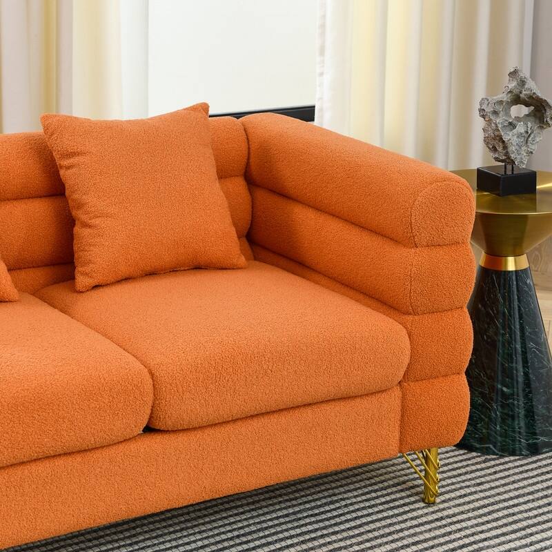 Oversized Upholstered Sectional Sofa, Modern Living Room Couch with 3 Pillows,Sectional Couch