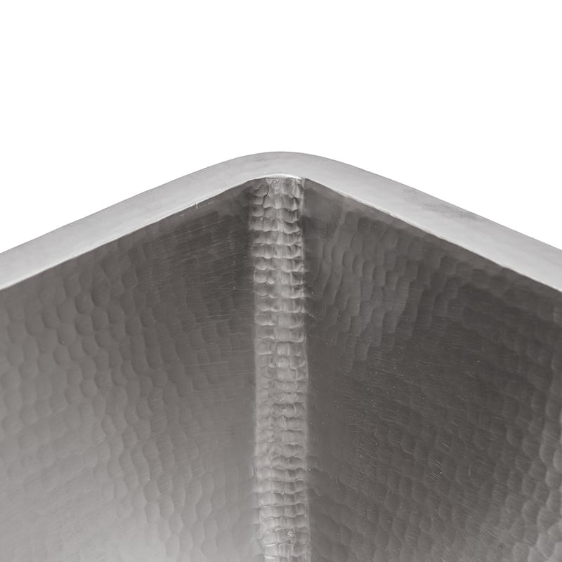 15-in Square Hammered Copper Bar/Prep Sink in Nickel w/ 3.5-in Drain Opening (BS15EN3)