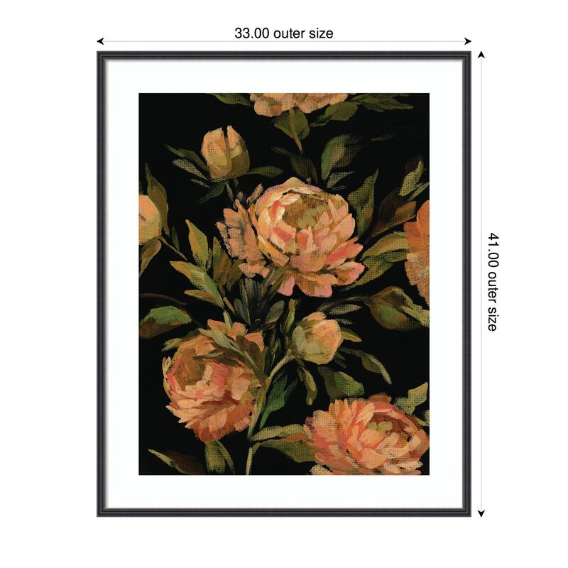 Kate and Laurel Framed Art Moody Floral 3 by Annie Quigley