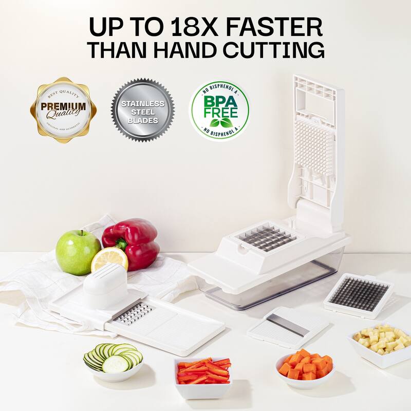 Nutrislicer XL All in 1 Mandoline Slicer and Vegetable Chopper with Container