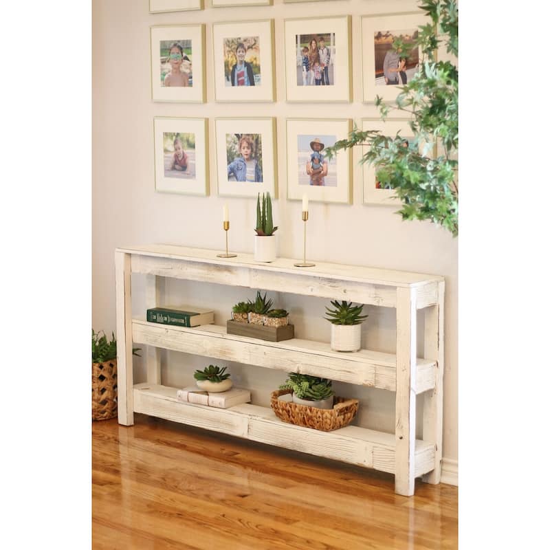 Three-Tier Console 60 Inch (White)
