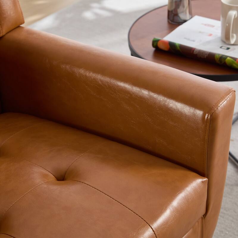 PU Accent Chair with Curved Back