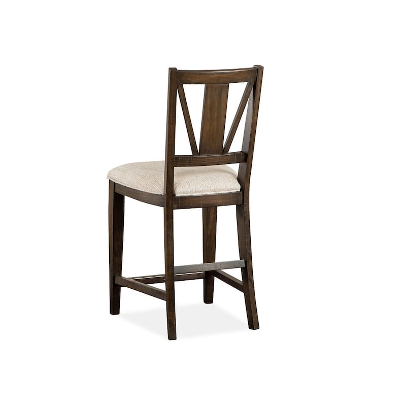 Magnussen Home Westley Falls Graphite Upholstered Counter Chair Two Pack - 18.25''W x 20.75''D x 40''H