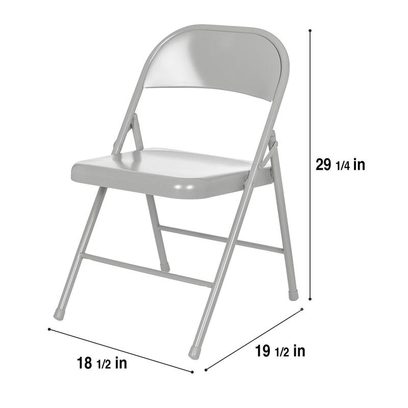 Hampden Furnishings Bernadine Basics Collection All Metal Folding Chair, Pack of 4