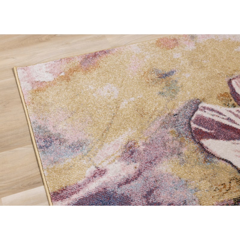 Fabio Collection - Multicoloured Blooming Flower Rug, 5'3" x 7'7"