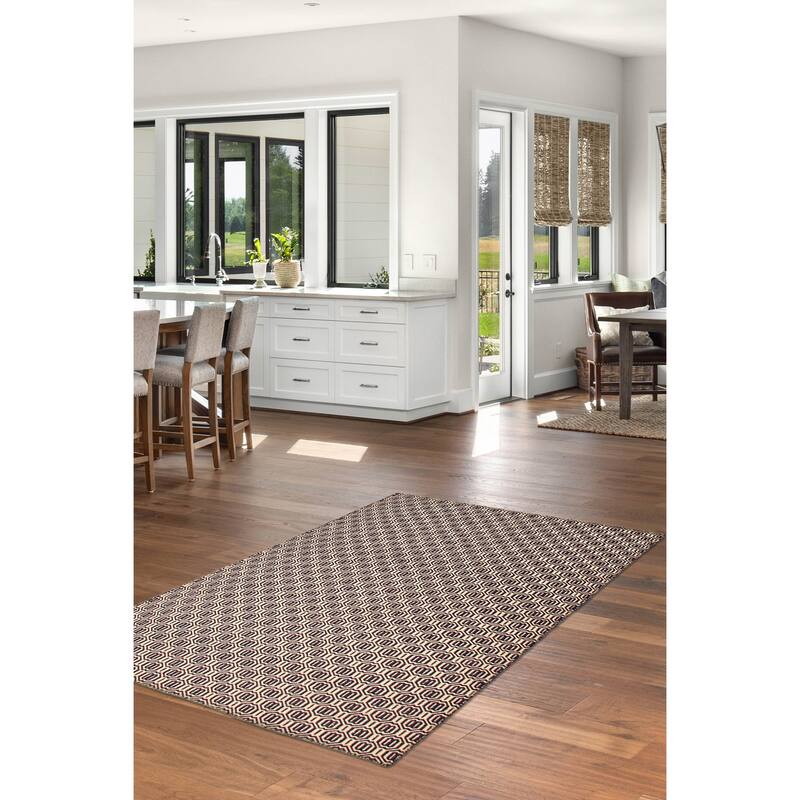 Nevada Cream, Purple Kilim 5'0" x 7'8" - 5'0 x 7'8