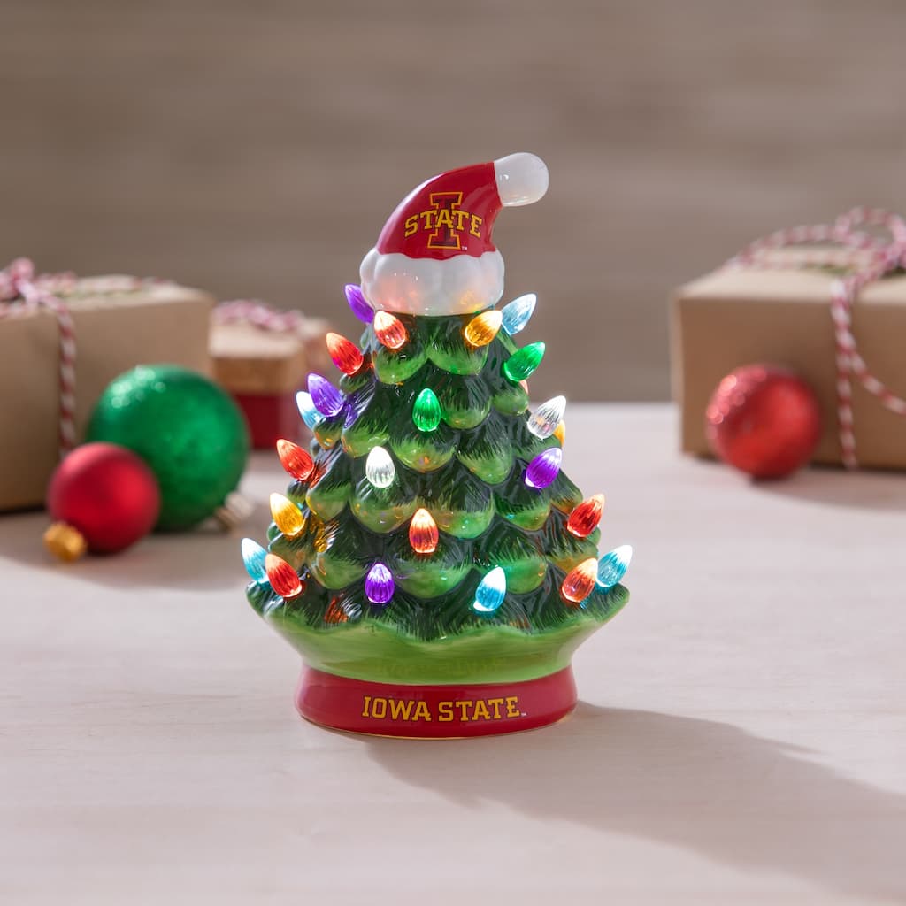 8" LED Ceramic Tabletop Christmas Tree, Iowa State