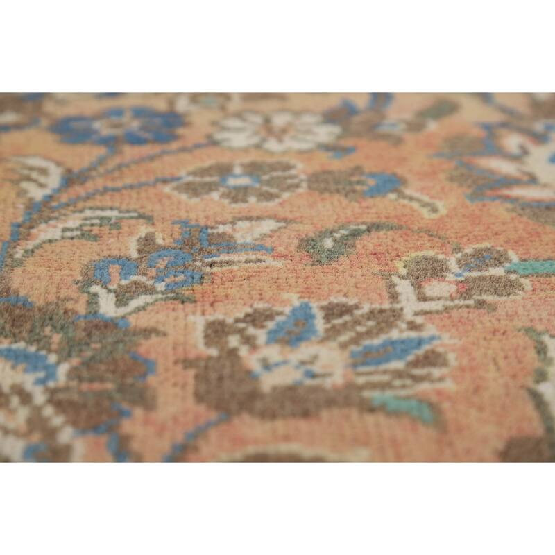 Traditional Kashan Persian Vintage Area Rug Hand-Knotted Wool Carpet - 8'1" x 11'5"