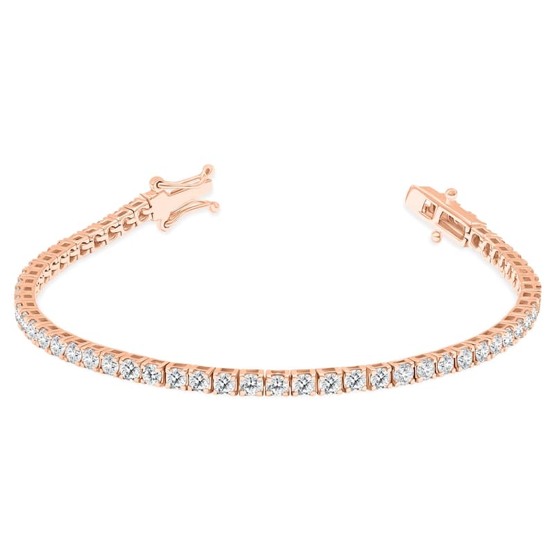 Marquee 5 Carat TW Diamond Tennis Bracelet in 14K Pink Gold