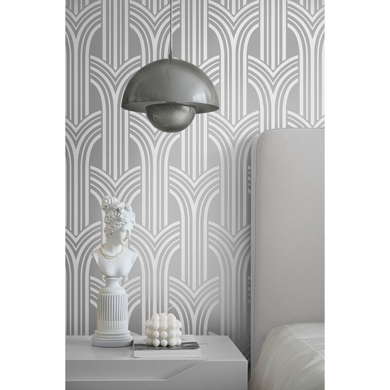 Seabrook Designs Deco Arches Nonwoven Unpasted Wallpaper - 27 in. W x 27 ft. L