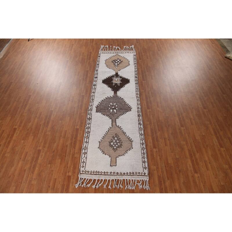 Natural Dye Oriental Anatolian Turkish Runner Rug Handmade Wool Carpet - 4'0"x 13'4"