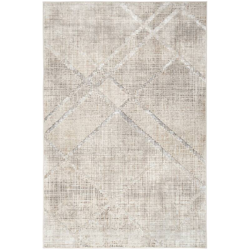 Inspire Me! Home Décor Iliana Indoor only Grey Abstract Area Rug - 5'3" x 7'3" - Grey