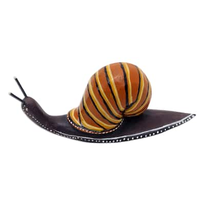 Novica Handmade At A Snails Pace Wood Statuette