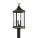 preview thumbnail 2 of 3, Simpson 3 Light Matte Black + Textured Gold Outdoor Post - 27.75