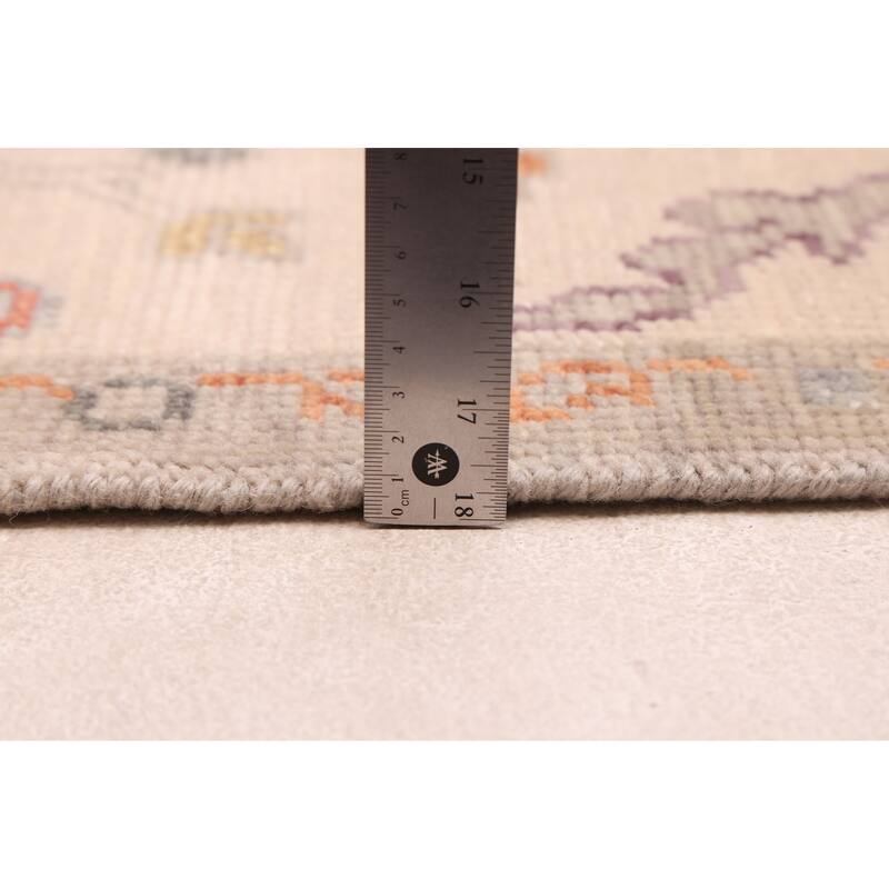 ECARPETGALLERY Hand-knotted Modern Oushak Light Grey Wool Rug - 5'0 x 8'0