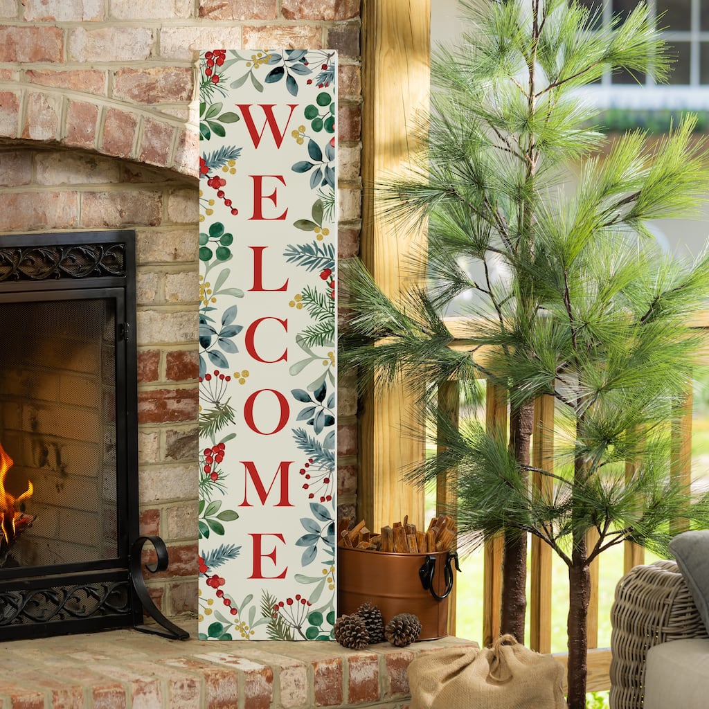 Festive Foliage Porch Leaner,"Welcome" - 46" H - Multicolor