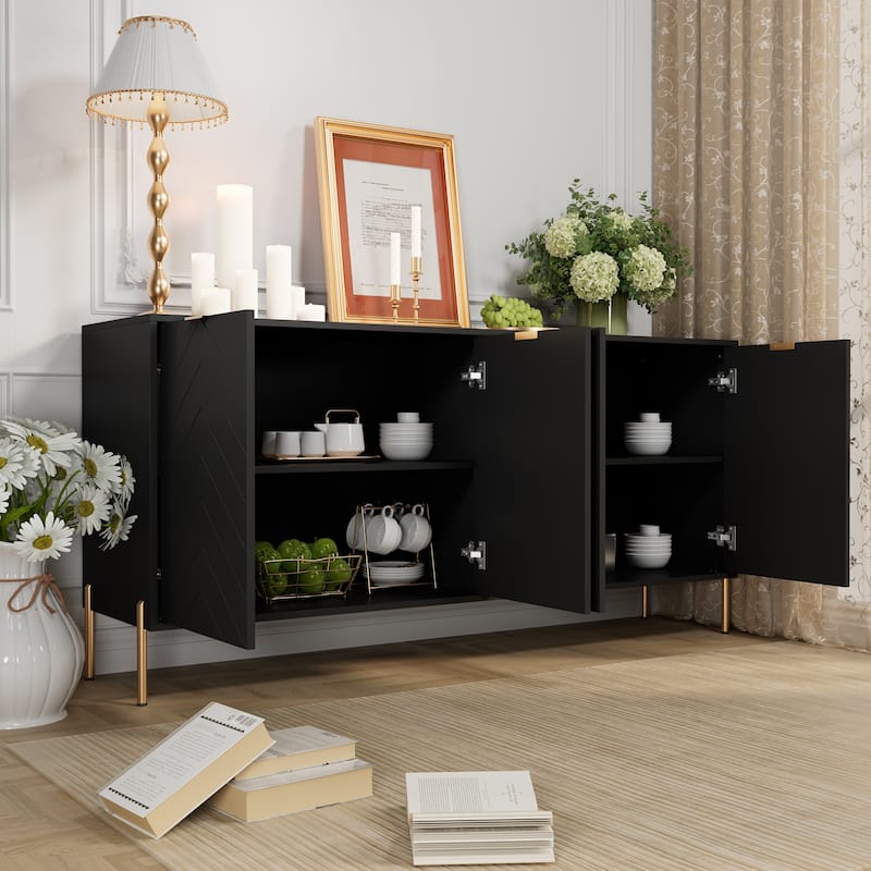 Clihome Modern 4-Door Buffets Sideboards