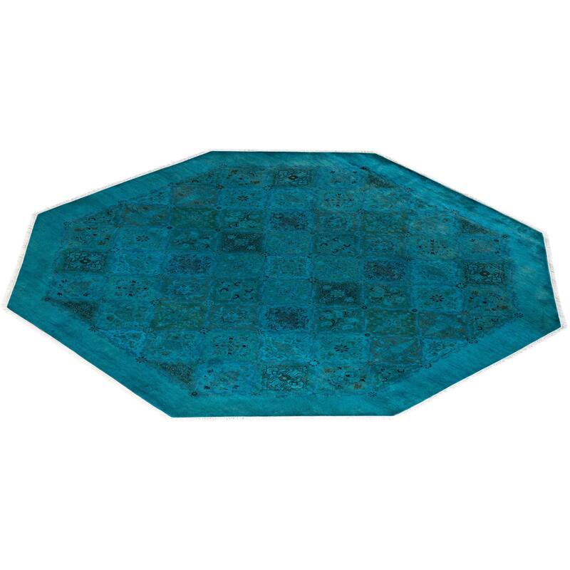 Fine Vibrance, One-of-a-Kind Hand-Knotted Area Rug - Blue, 8' 1" x 8' 1" - 8' 1" x 8' 1"