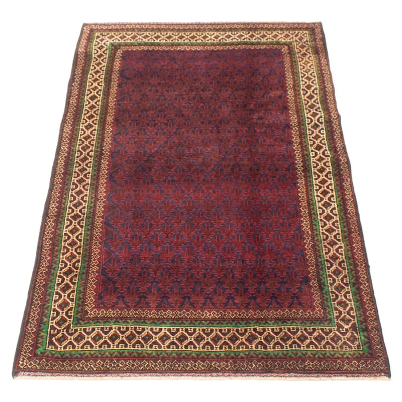 ECARPETGALLERY Hand-knotted Teimani Navy Wool Rug - 3'8 x 6'8