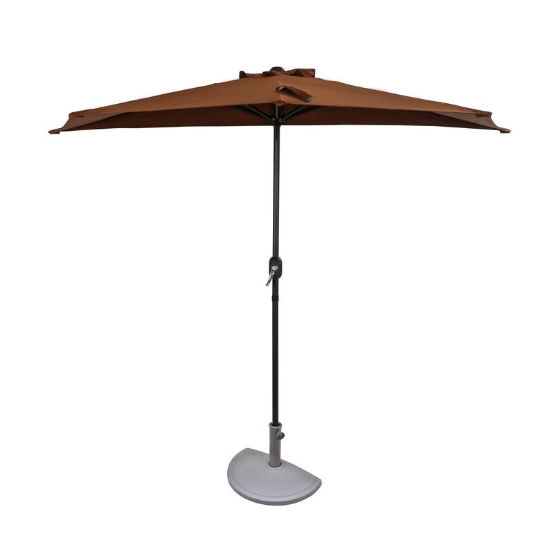 Island Umbrella Lanai 9-ft Half Umbrella in Coffee Polyester